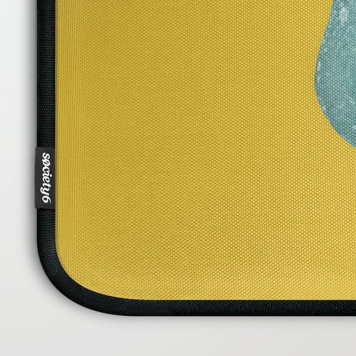  Seaglass on mustard, japandi minimalist Laptop Sleeve Gallery Image 3