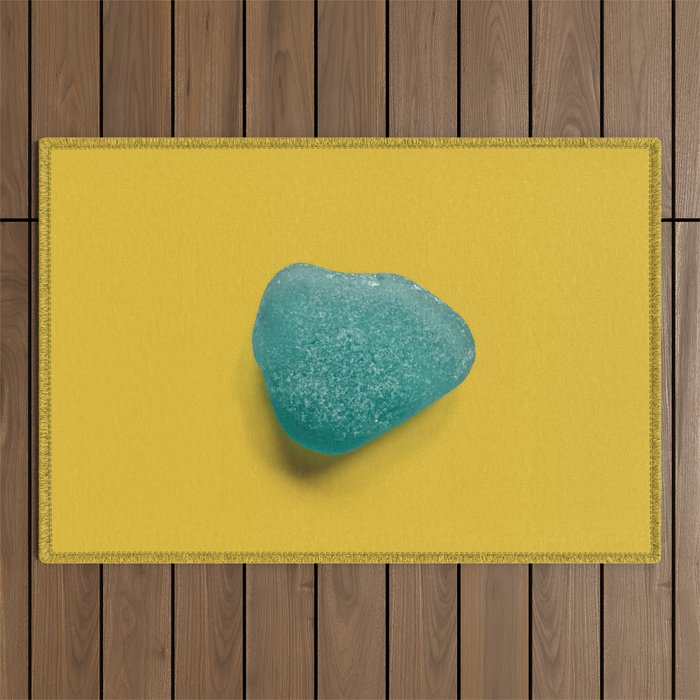  Seaglass on mustard, japandi minimalist Outdoor Rug Gallery Image 1