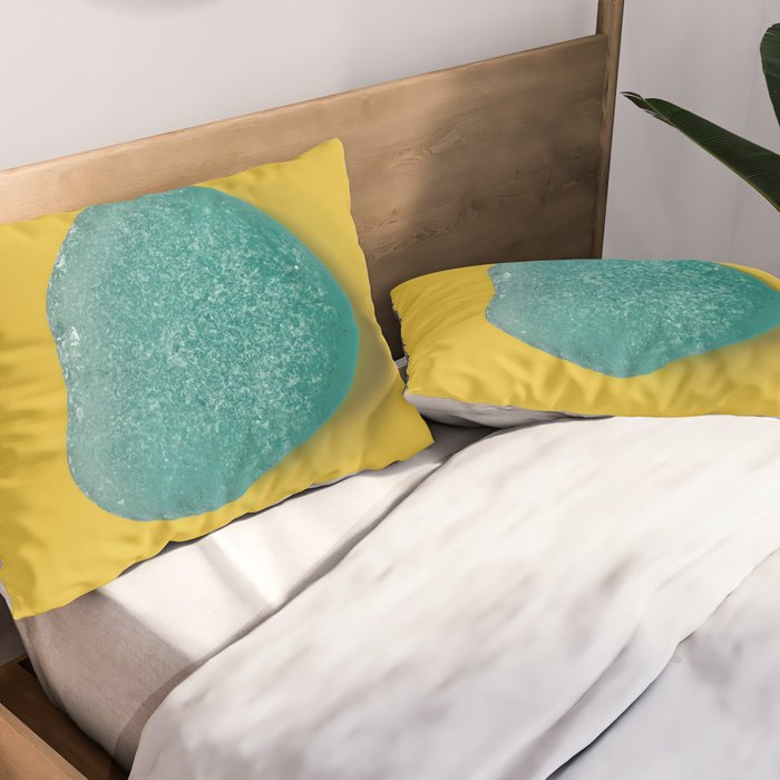  Seaglass on mustard, japandi minimalist Pillow Sham Gallery Image 2