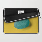  Seaglass on mustard, japandi minimalist Laptop Sleeve Gallery Image 2