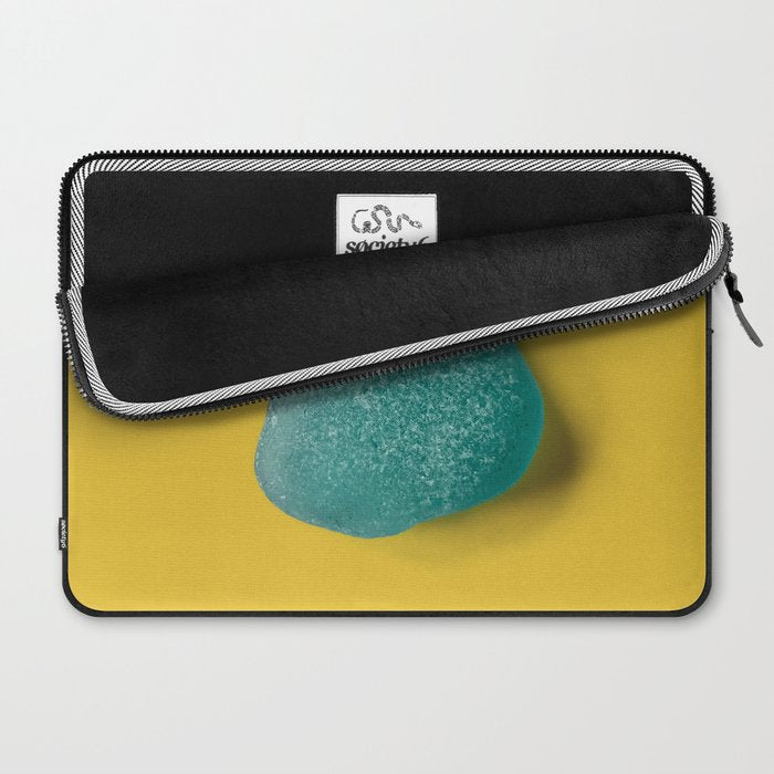  Seaglass on mustard, japandi minimalist Laptop Sleeve Gallery Image 2