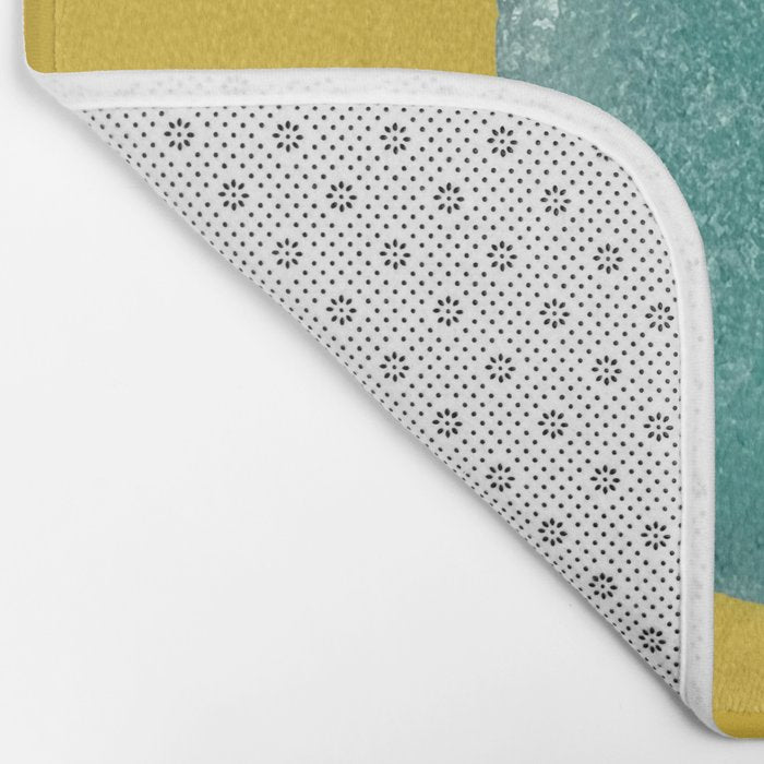  Seaglass on mustard, japandi minimalist Bath Mat Gallery Image 2