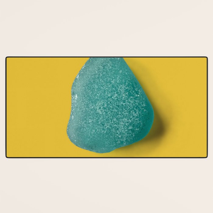  Seaglass on mustard, japandi minimalist Desk Mat Gallery Image 3