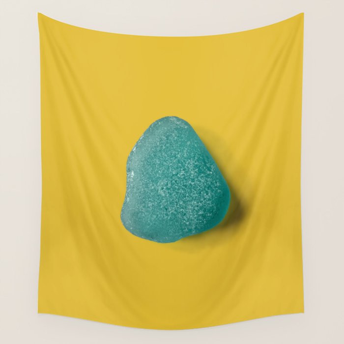  Seaglass on mustard, japandi minimalist Wall Tapestry Gallery Image 4