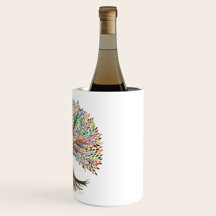 Tree of Life Watercolor - Rainbow Palette Wine Chiller Gallery Image 3