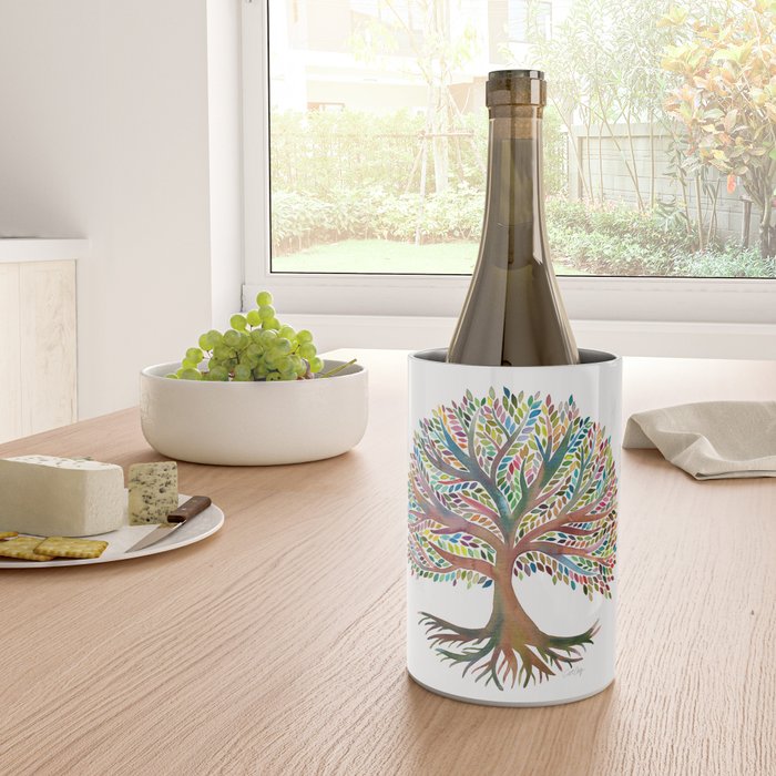 Tree of Life Watercolor - Rainbow Palette Wine Chiller Gallery Image 4