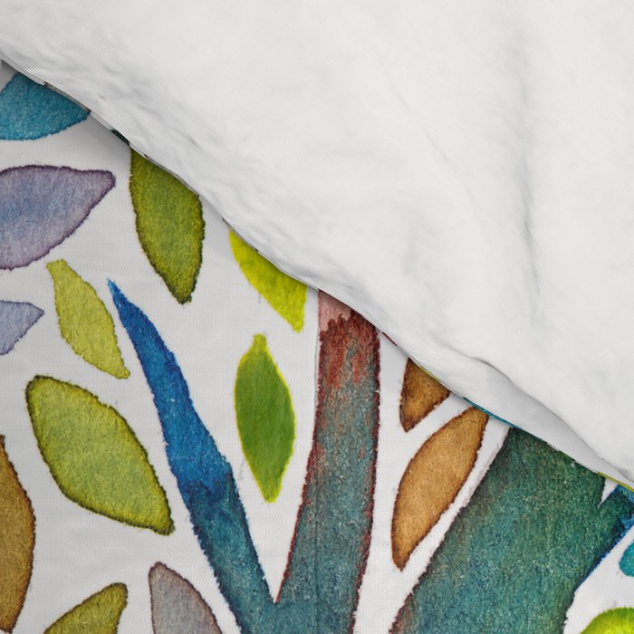 Tree of Life Watercolor - Rainbow Palette Comforter Gallery Image 4