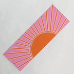 Sun Print Sunrise Pink And Orange Colors Sunshine Retro Sun Wall Art Vintage Boho Abstract Decor Yoga Mat Gallery Image 1