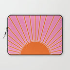 Sun Print Sunrise Pink And Orange Colors Sunshine Retro Sun Wall Art Vintage Boho Abstract Decor Laptop Sleeve Gallery Image 1