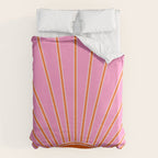 Sun Print Sunrise Pink And Orange Colors Sunshine Retro Sun Wall Art Vintage Boho Abstract Decor Duvet Cover Gallery Image 6