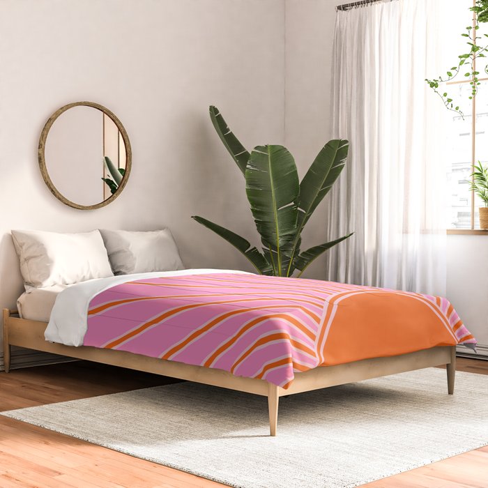 Sun Print Sunrise Pink And Orange Colors Sunshine Retro Sun Wall Art Vintage Boho Abstract Decor Comforter Gallery Image 2