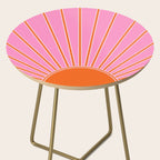 Sun Print Sunrise Pink And Orange Colors Sunshine Retro Sun Wall Art Vintage Boho Abstract Decor Side Table Gallery Image 2