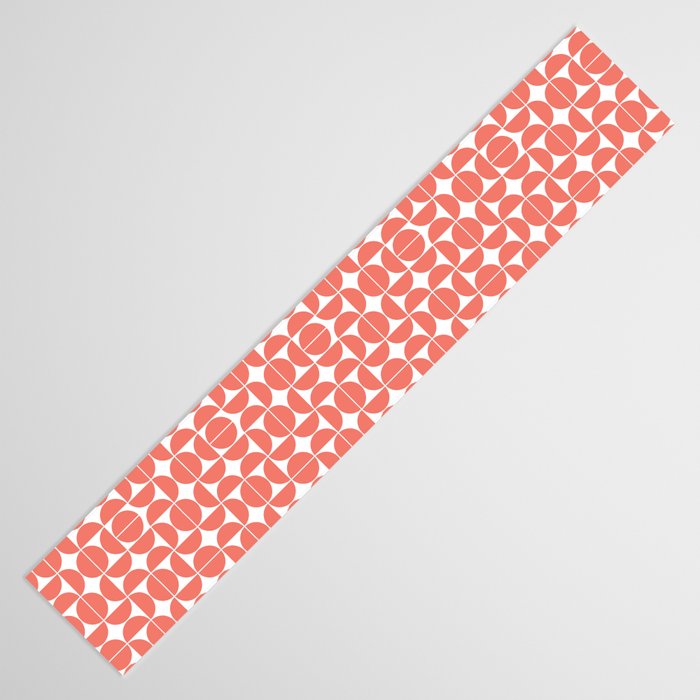 Mid Century Modern Geometric 04 Living Coral Table Runner Gallery Image 3