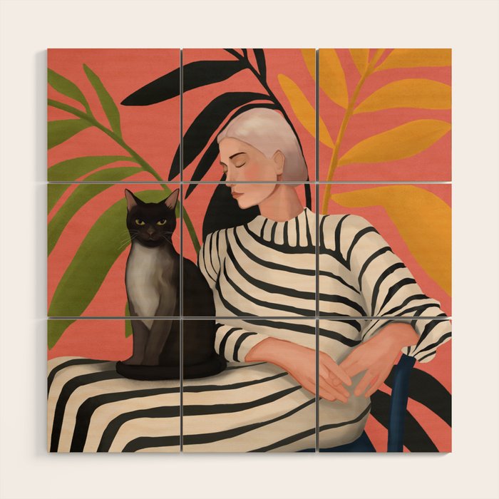 The Cat and the Calm Wood Wall Art Gallery Image 1