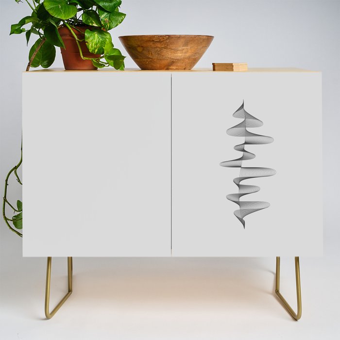 Abstract 80s Soundwave Art Music Audio black and white Musical design home wall bedroom decor Art Pr Credenza Gallery Image 1