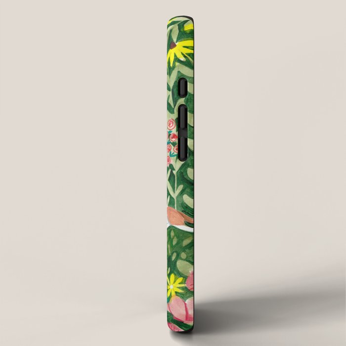 Cute green floral jungle Animals Baby Crib  iPhone Case Gallery Image 2