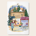 Winter at the bookshop Cutting Board Gallery Image 1