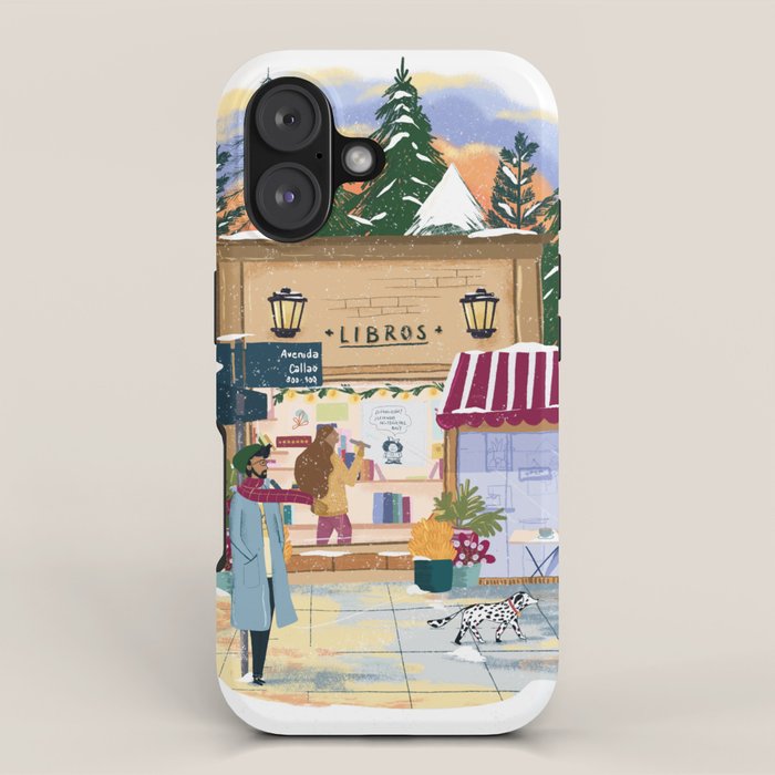Winter at the bookshop iPhone Case Gallery Image 1