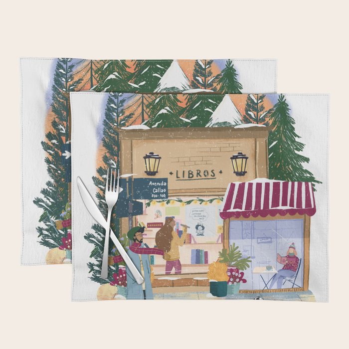 Winter at the bookshop Placemat Gallery Image 1