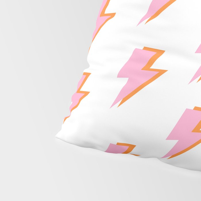 Pink and Orange Lightning Bolts Pillow Sham Gallery Image 4