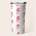 Pink and Orange Lightning Bolts Travel Mug Gallery Image 2