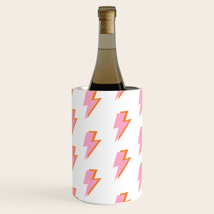 Pink and Orange Lightning Bolts Wine Chiller Gallery Image 1