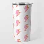 Pink and Orange Lightning Bolts Travel Mug Gallery Image 1