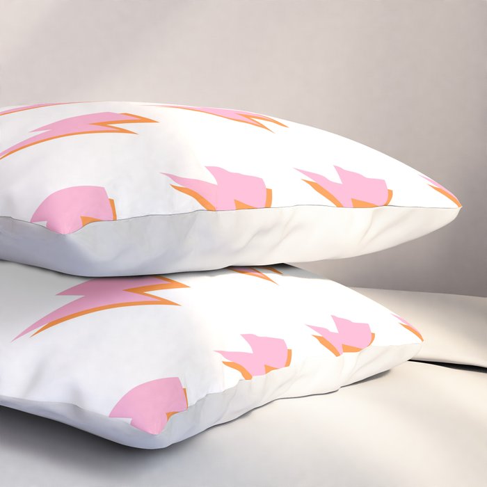 Pink and Orange Lightning Bolts Pillow Sham Gallery Image 3