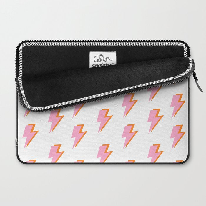 Pink and Orange Lightning Bolts Laptop Sleeve Gallery Image 2