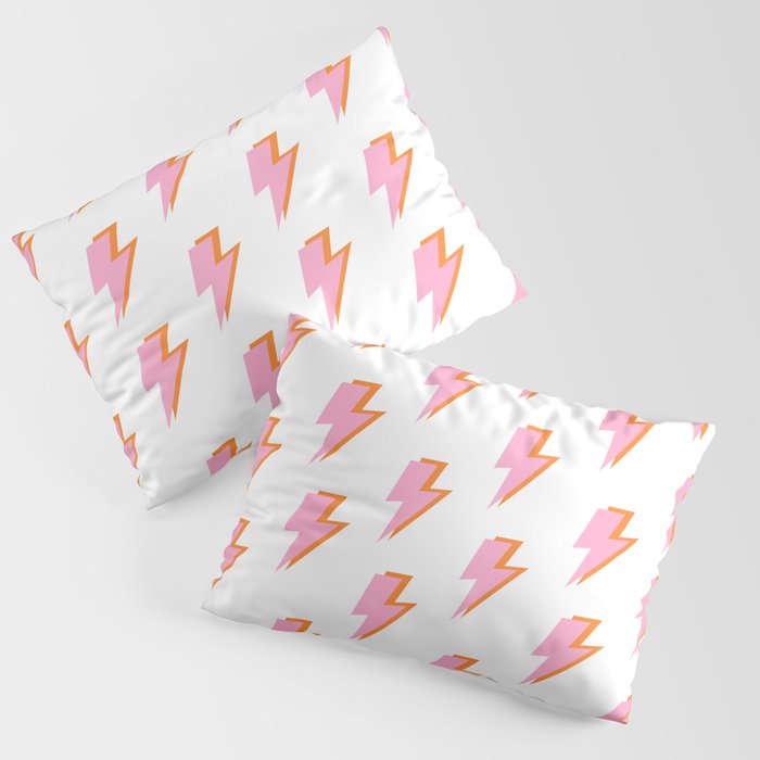 Pink and Orange Lightning Bolts Pillow Sham Gallery Image 3