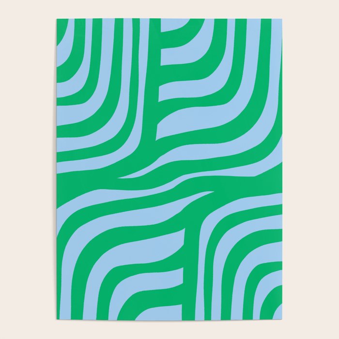 Wavy Zebra Green Poster Gallery Image 4