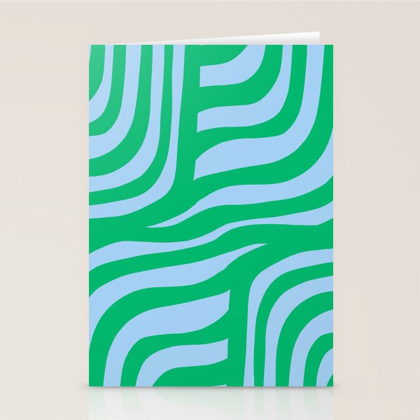 Wavy Zebra Green Stationery Card Gallery Image 2