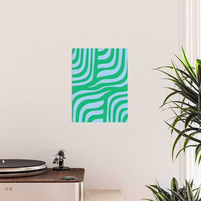 Wavy Zebra Green Poster Gallery Image 2