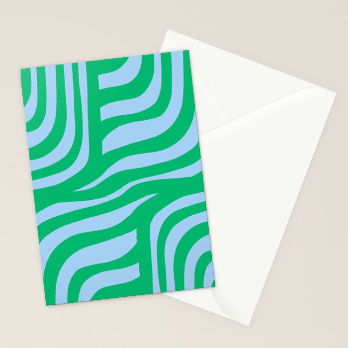 Wavy Zebra Green Stationery Card Gallery Image 2