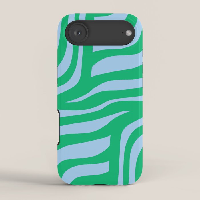 Wavy Zebra Green iPhone Case Gallery Image 2