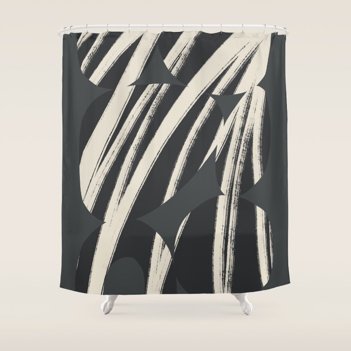Bold Shapes NO.3 | Black Shower Curtain Gallery Image 1