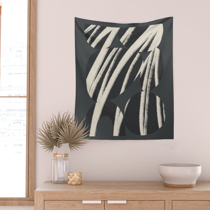 Bold Shapes NO.3 | Black Wall Tapestry Gallery Image 2