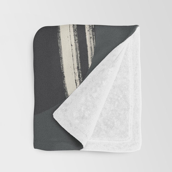 Bold Shapes NO.3 | Black Throw Blanket Gallery Image 3