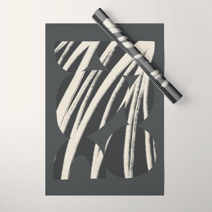 Bold Shapes NO.3 | Black Wrapping Paper Gallery Image 1