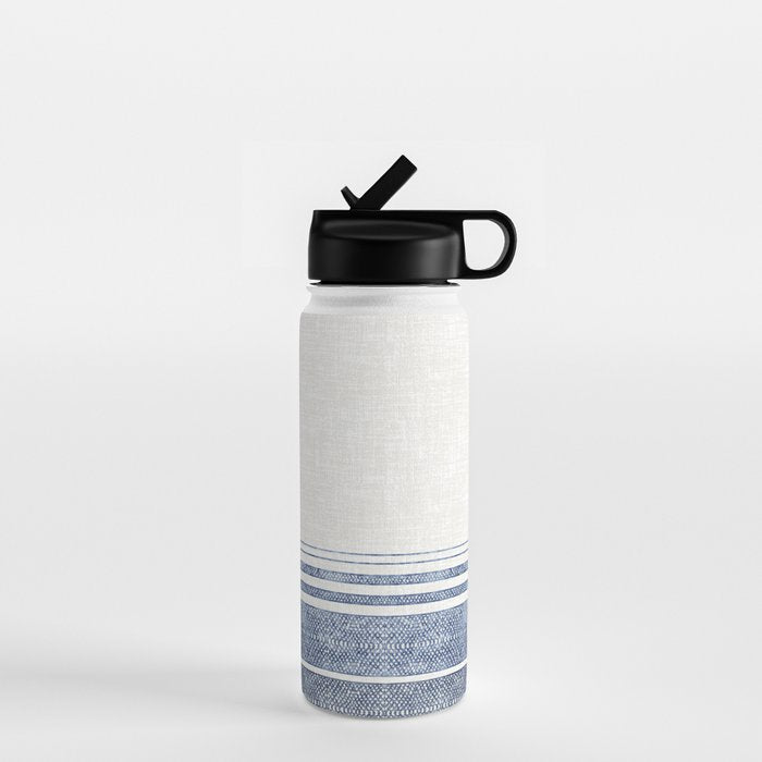 FRENCH LINEN CHAMBRAY TASSEL Water Bottle Gallery Image 1
