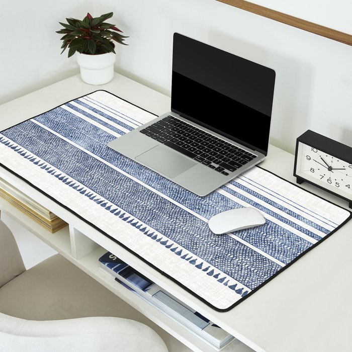 FRENCH LINEN CHAMBRAY TASSEL Desk Mat Gallery Image 2