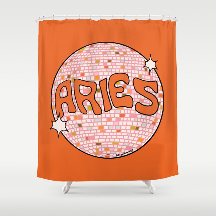 Aries Disco Ball Shower Curtain Gallery Image 1
