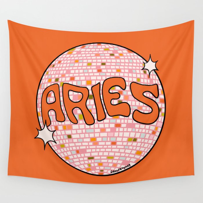 Aries Disco Ball Wall Tapestry Gallery Image 4