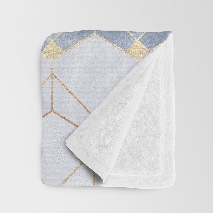Blue Hexagons And Diamonds Throw Blanket Gallery Image 3