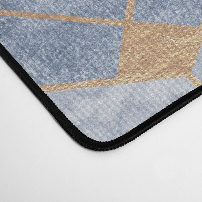 Blue Hexagons And Diamonds Desk Mat Gallery Image 4