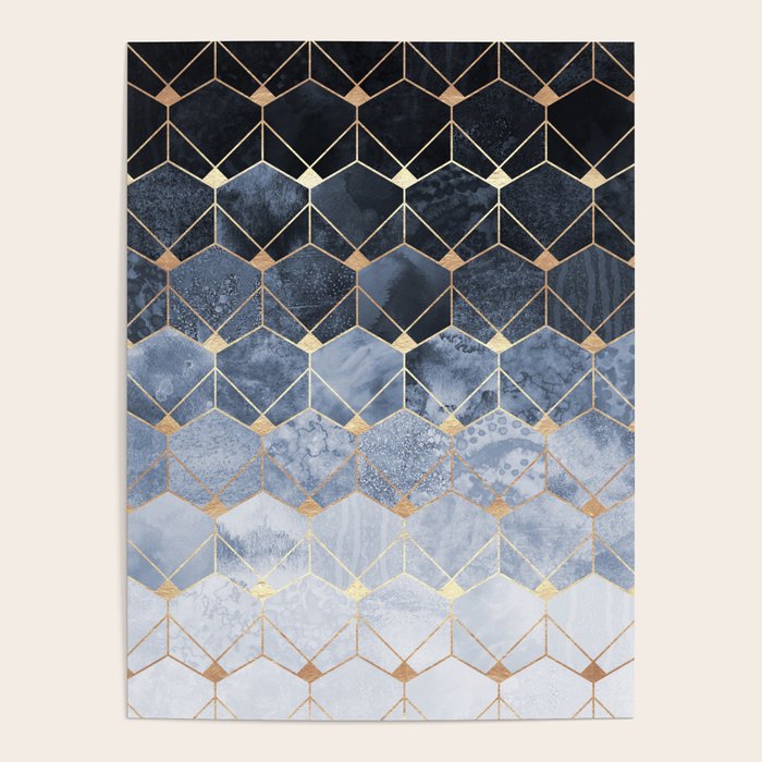 Blue Hexagons And Diamonds Poster Gallery Image 4