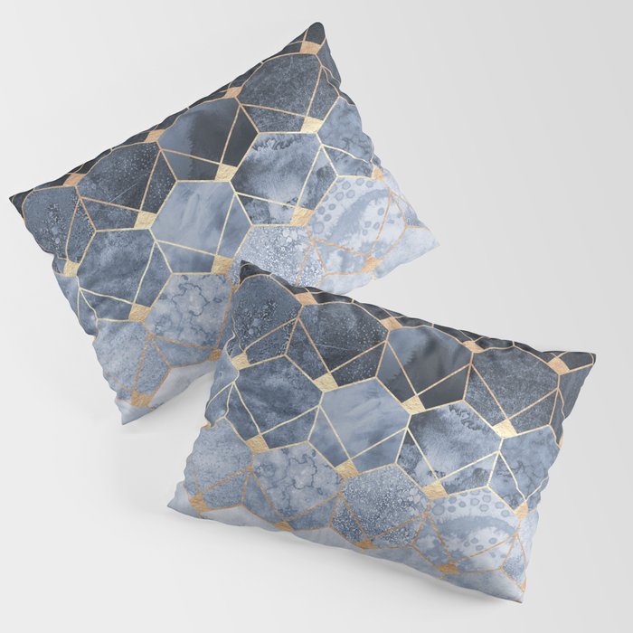Blue Hexagons And Diamonds Pillow Sham Gallery Image 1