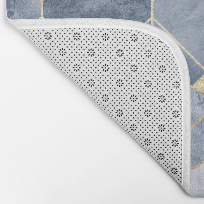 Blue Hexagons And Diamonds Bath Mat Gallery Image 2