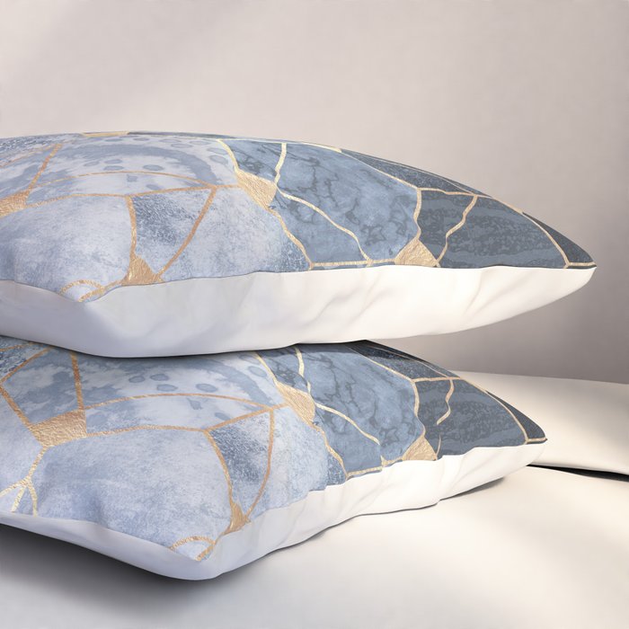 Blue Hexagons And Diamonds Pillow Sham Gallery Image 3
