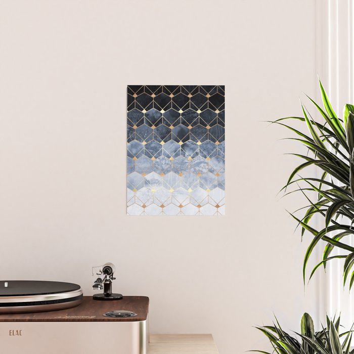 Blue Hexagons And Diamonds Poster Gallery Image 2